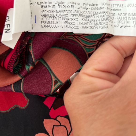 ZARA short floral dress with long sleeves and satin effect size L NWT - Picture 8 of 13